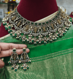 Dasavatharam victorian choker Green (Dark green beads)
