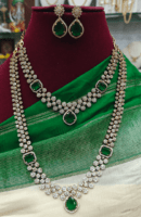 Emerald diamond finish semi bridal set