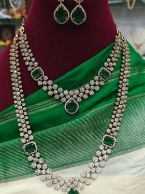 Emerald diamond finish semi bridal set