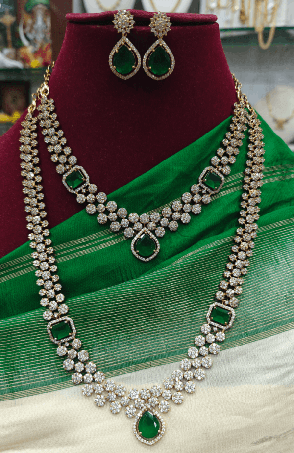 Emerald diamond finish semi bridal set