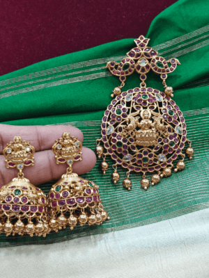Lakshmi double peacock pendant set