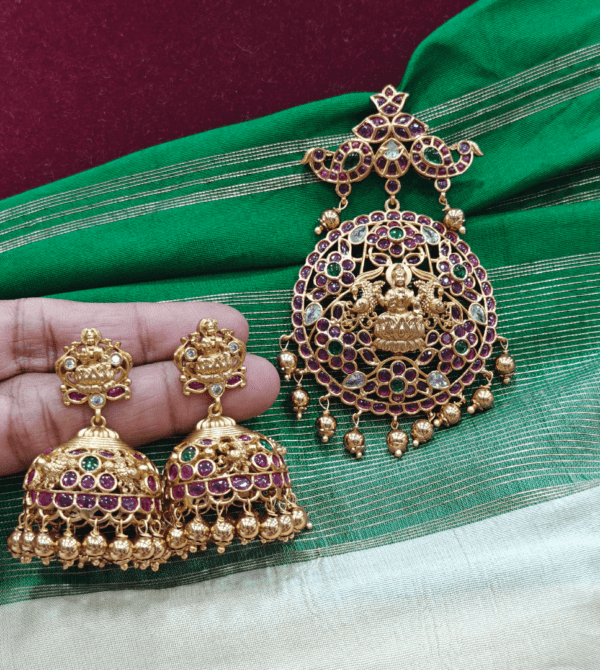 Lakshmi double peacock pendant set