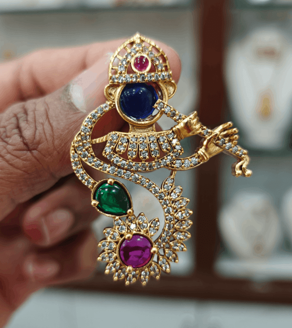 Flute krishna multicolor pendant