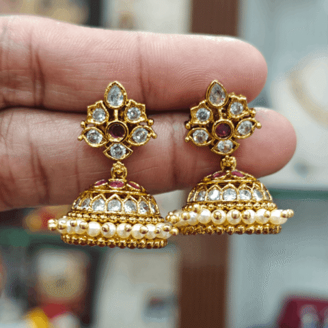 Mini bell jhumkha (White)