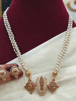 Om namo narayana pearl pendant set