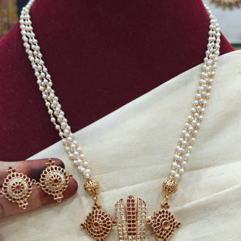 Om namo narayana pearl pendant set