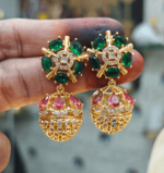 Chakra pineapple jhumkha (Ruby green)