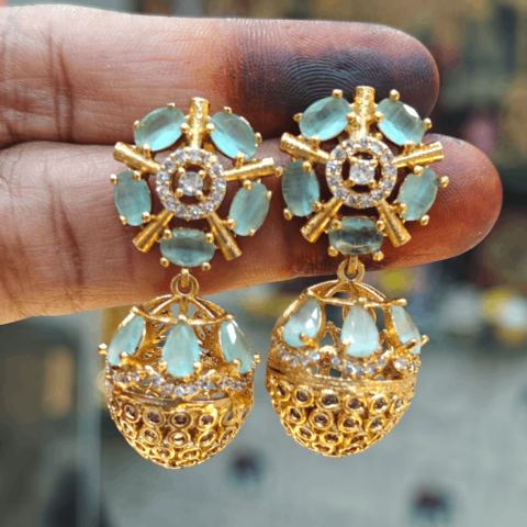 Chakra pineapple jhumkha (Mint green)