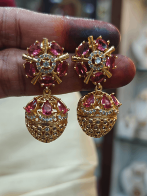 Chakra pineapple jhumkha (Ruby)