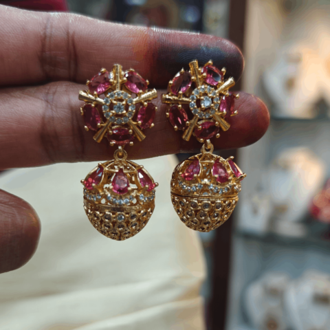 Chakra pineapple jhumkha (Ruby)