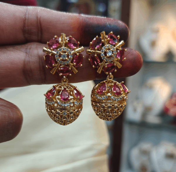 Chakra pineapple jhumkha (Ruby)