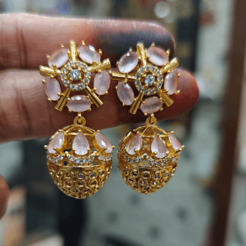 Chakra pineapple jhumkha (Baby pink)