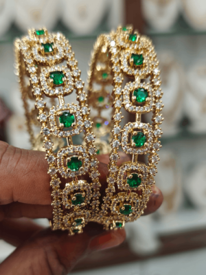 Bridal emerald bangles