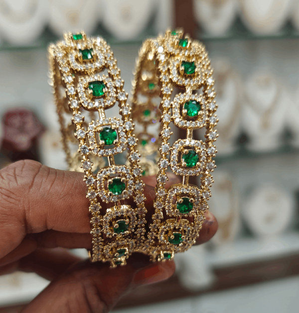 Bridal emerald bangles