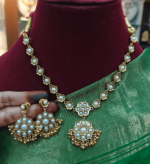 2 in 1 blue and pearl attigai