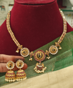 Peacock jhumkha necklace set