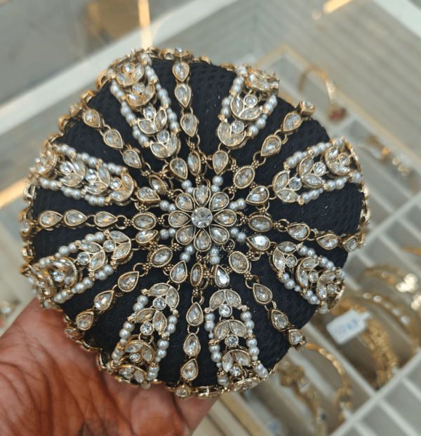 Premium kundan hair bun - Design 3