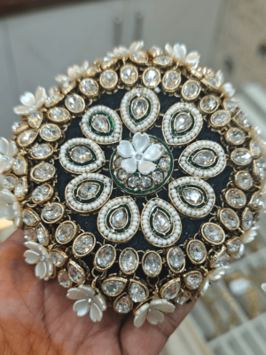 Premium kundan hair bun - Design 5