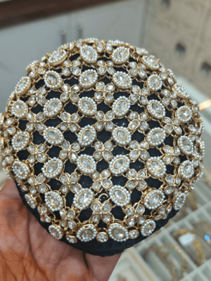 Premium kundan hair bun - Design 6