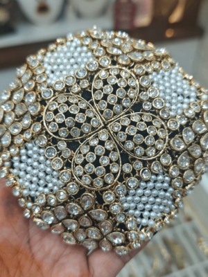 Premium kundan hair bun - Design 7