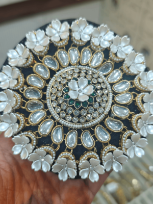 Premium kundan hair bun - Design 8