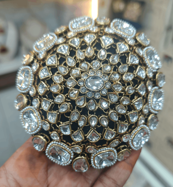 Premium kundan hair bun - Design 9