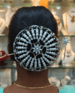 Premium hair bun cage silver rhodium – Design 2