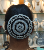 Premium hair bun cage silver rhodium - Design 1