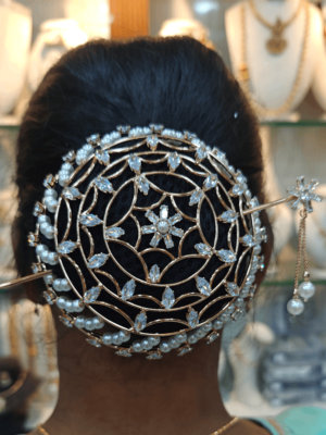 Premium hair bun cage rose gold - Design 1