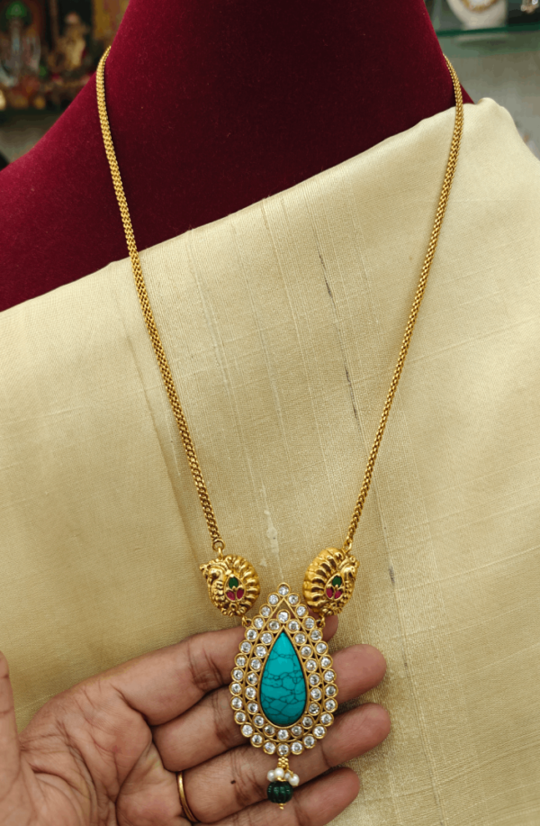 Turquoise tilak antique chain