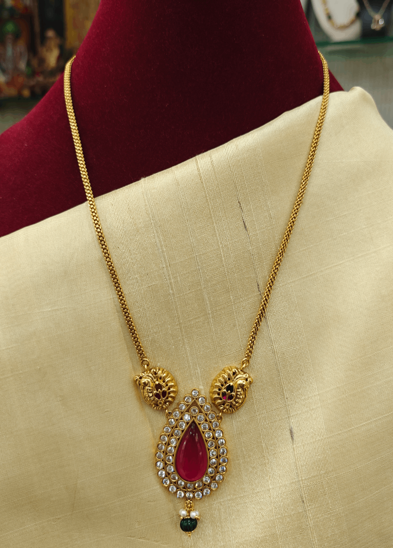Ruby tilak antique chain - Harshianbu Jewellery