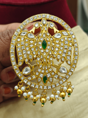 Jadau Gandaberunda pendant (White)