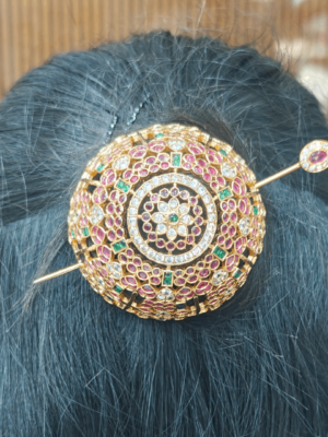 Nritya hair bun cage (Small) - Ruby green