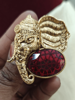 Ruby elephant brooch