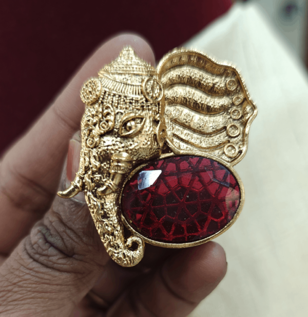 Ruby elephant brooch