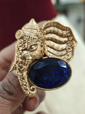 Blue elephant brooch