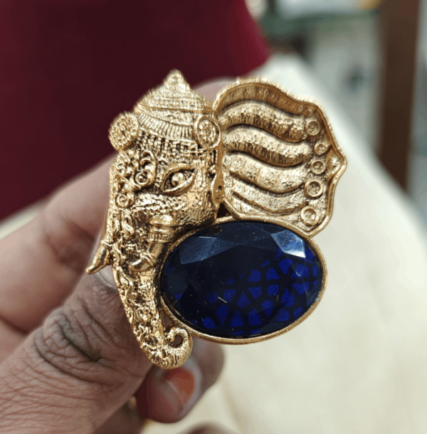 Blue elephant brooch