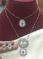 Double line mother pearl chain set