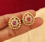 Tilak flower stud(ruby)
