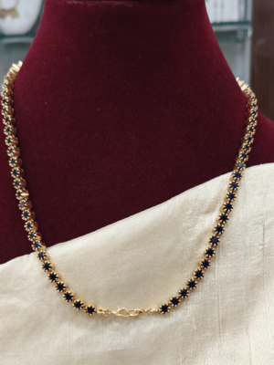 Blue stone chain with fish hook
