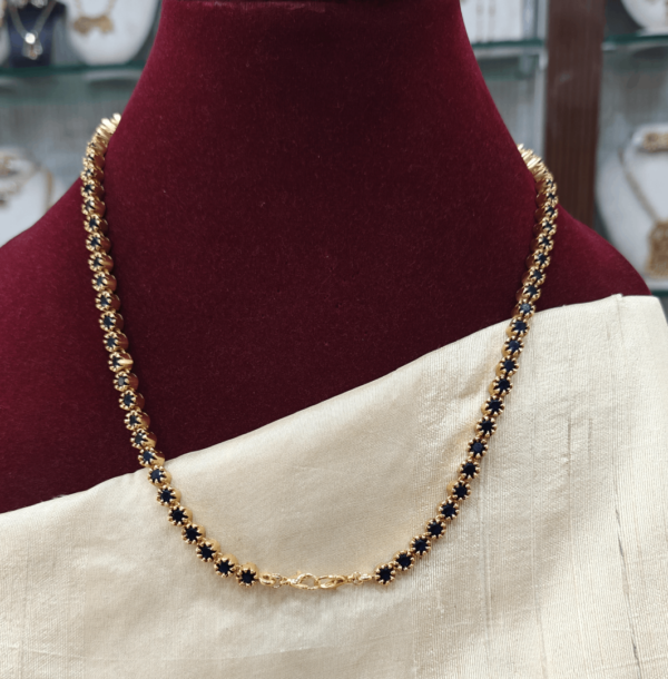 Blue stone chain with fish hook