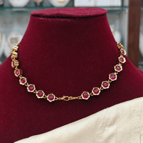 2in 1 necklace(ruby,pearl)