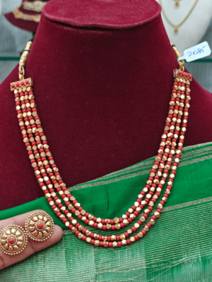 Four line coral beads antique short mala