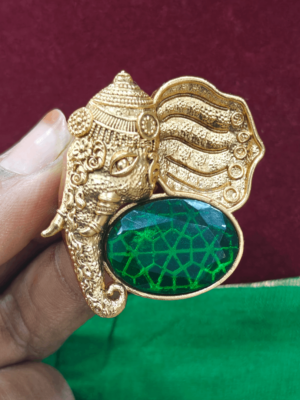 Emerald elephant brooch