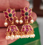 Ruby flower jhumkha