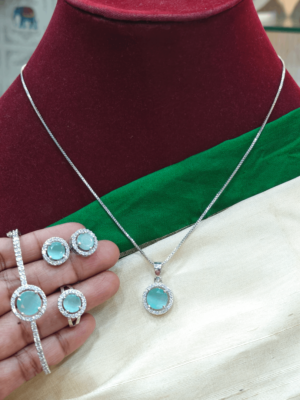 5 in 1 daily wear chain set (Sea green)