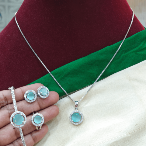 5 in 1 daily wear chain set (Sea green)