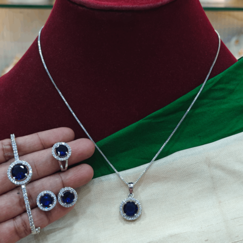 5 in 1 daily wear chain set (Dark blue)