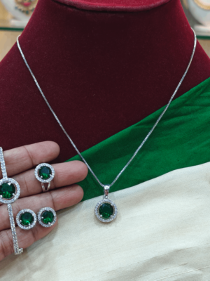 5 in 1 daily wear chain set (Bottle green)