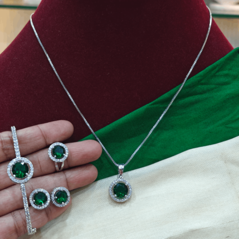 5 in 1 daily wear chain set (Bottle green)